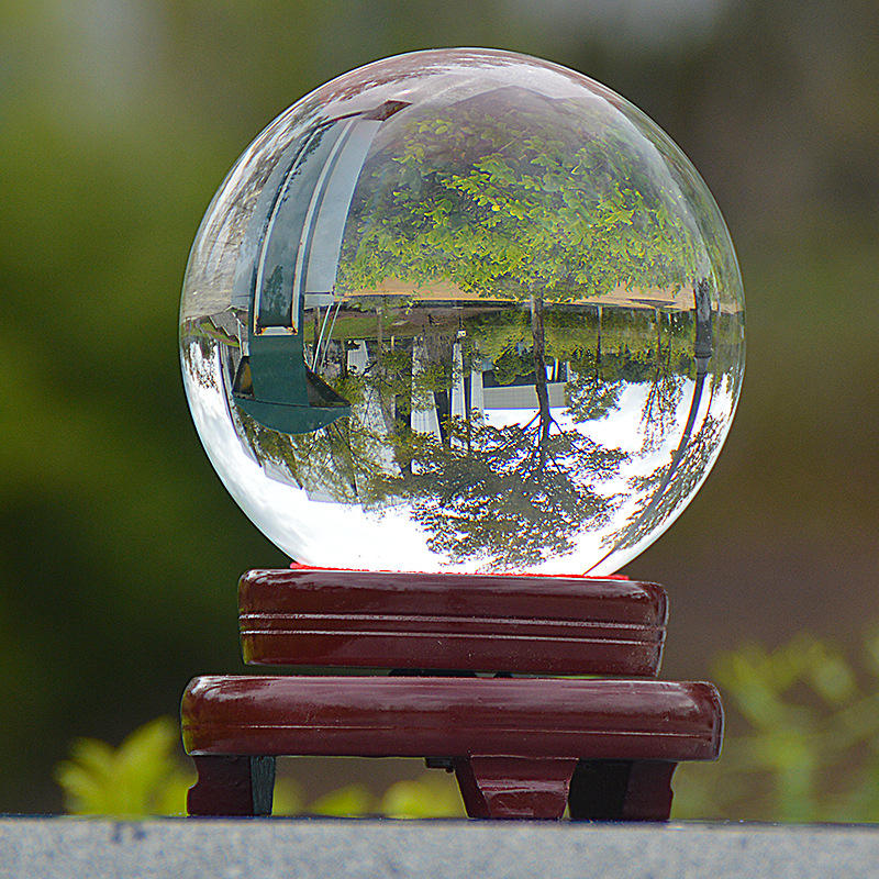 厂家批发玻璃球创意摆件透明水晶球办公桌实心激光刻字logo水晶球