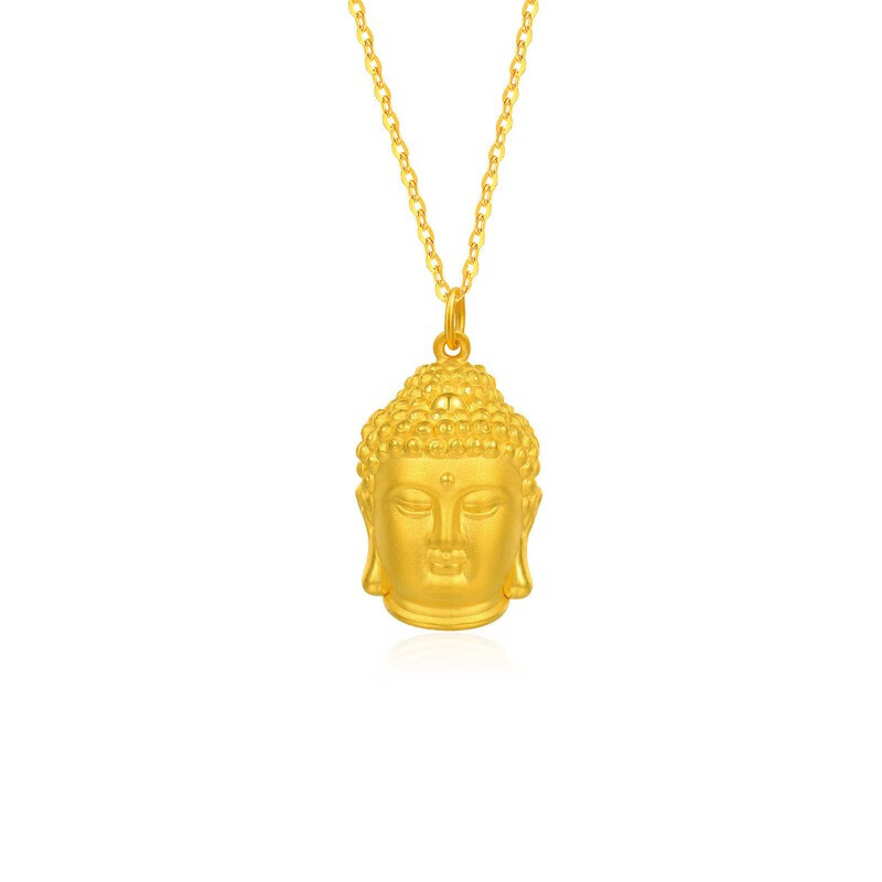 老凤凰小金佛黄金吊坠足金项链黄金硬金佛头款小巧女友 配金 配金