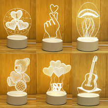 跨境创意3D小夜灯儿童礼物USB卡通夜灯LED七彩小夜灯亚克力手写板