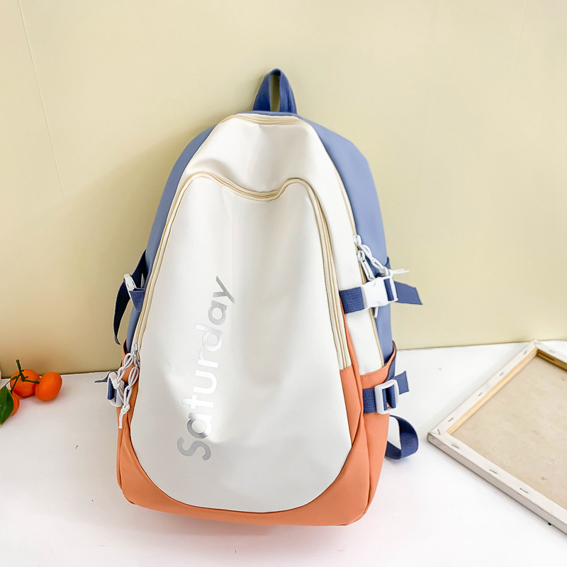 Korean Style High School Backpack Girl Junior High School Student Burden Reduction Spine Protection Backpack Ins Campus University Middle School Student Schoolbag Female