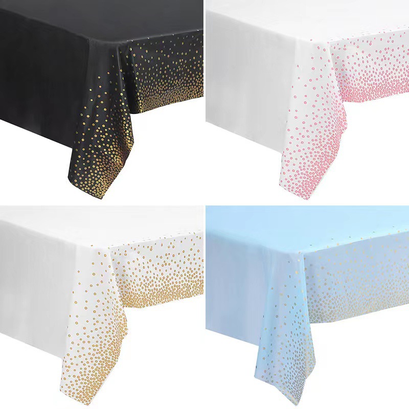 Gold Dot Gradient Party Dust-Proof Oil-Proof Disposable Tablecloth Birthday Party Dessert Bar Sign-in Desk Tablecloth