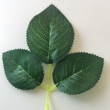 厂家丝印单片玫瑰叶 丝网花玫瑰花仿真叶子丝网花叶子批发