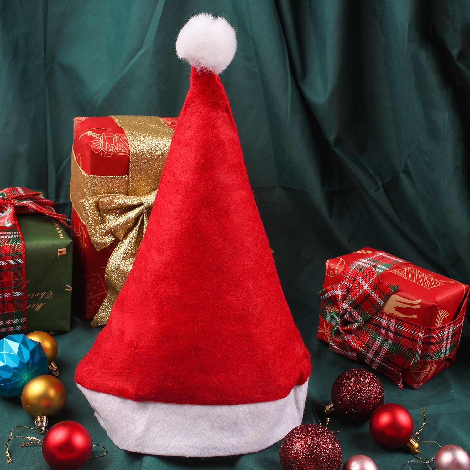 圣诞节帽子圣诞帽成人红色圣诞帽圣诞老人装饰帽圣诞节装饰品批发