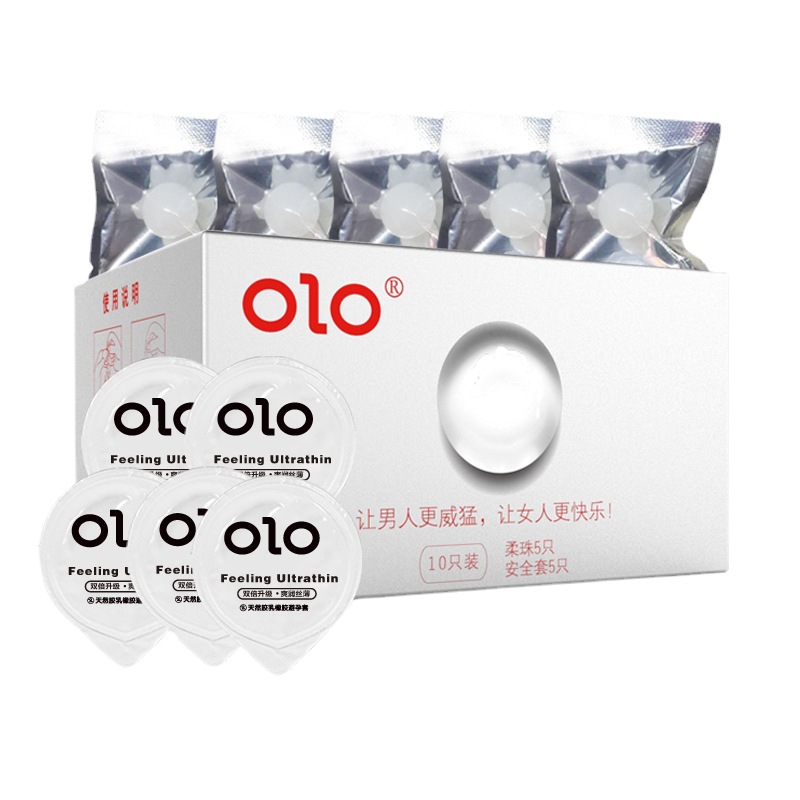 Olo Gift Bag Box Long-Lasting Growth Soft Bead Sleeve Condom Particle Thread Condom Adult Sexy Sex Product