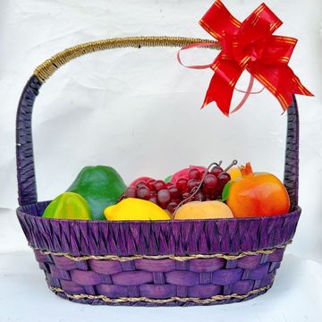 水果篮柳编铁架手提篮采摘菜篮高档节日礼品篮婚礼喜事篮子超市篮