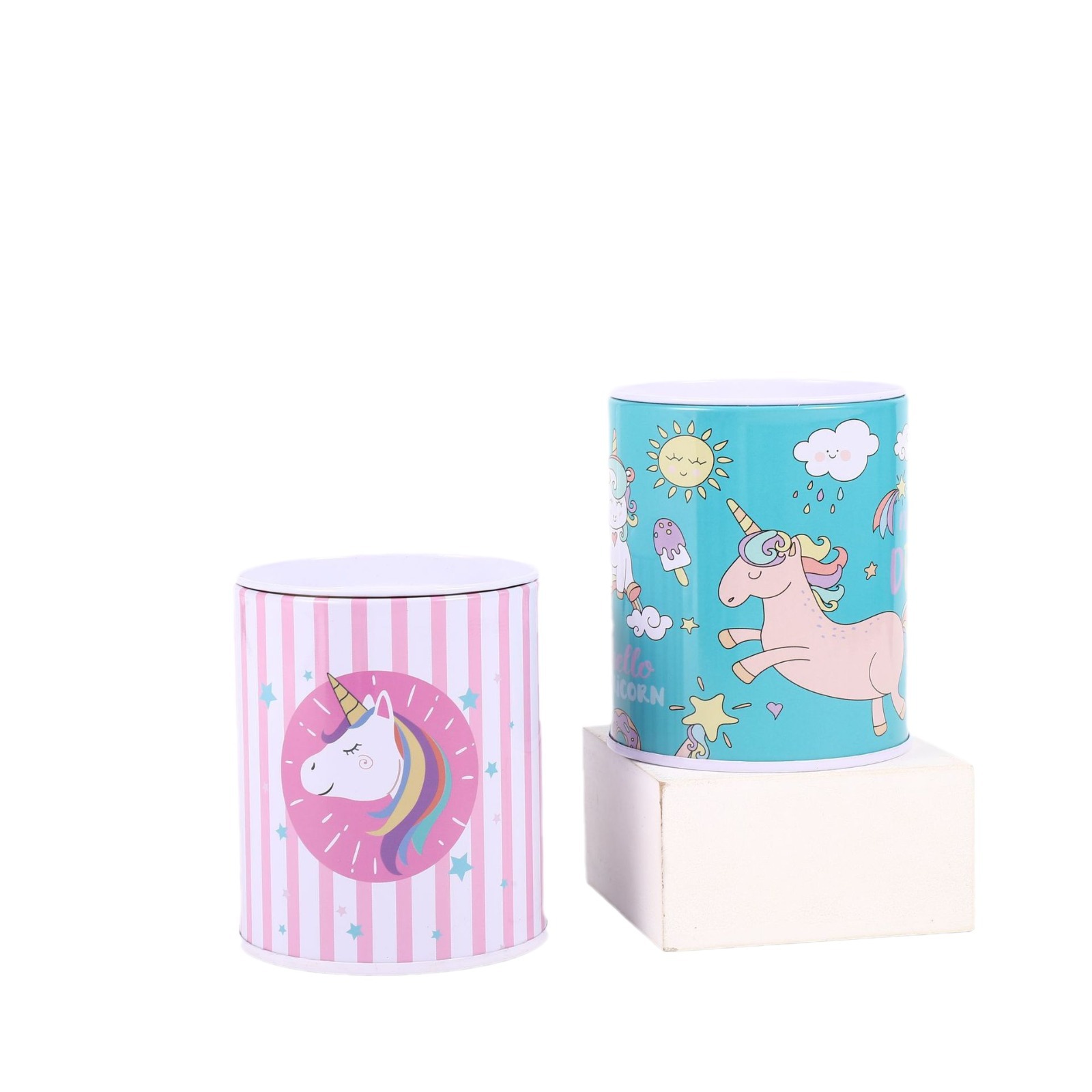 Creative Cylindrical Money Piggy Bank Children's Craft Piggy Bank Simple Tinplate Piggy Bank Wholesale