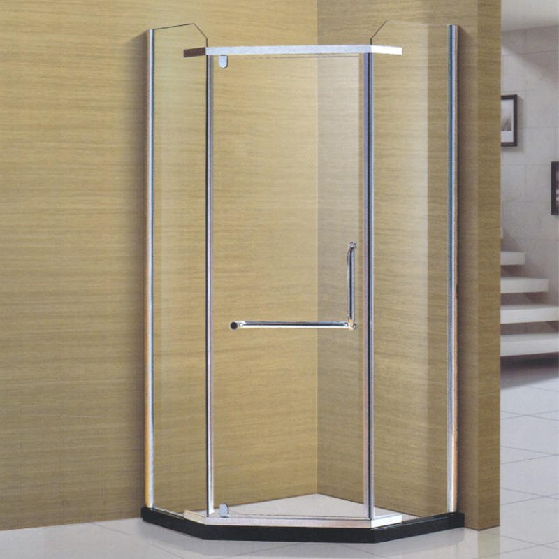 不锈钢钻石型平开整体淋浴房 浴室一体式玻璃隔断卫生间干湿分离