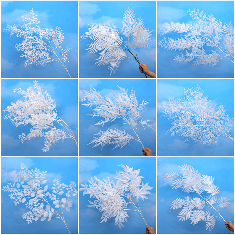 白色婚庆仿真花 婚礼堂白色系花材假绢花酒店装饰道具吊顶塑料花