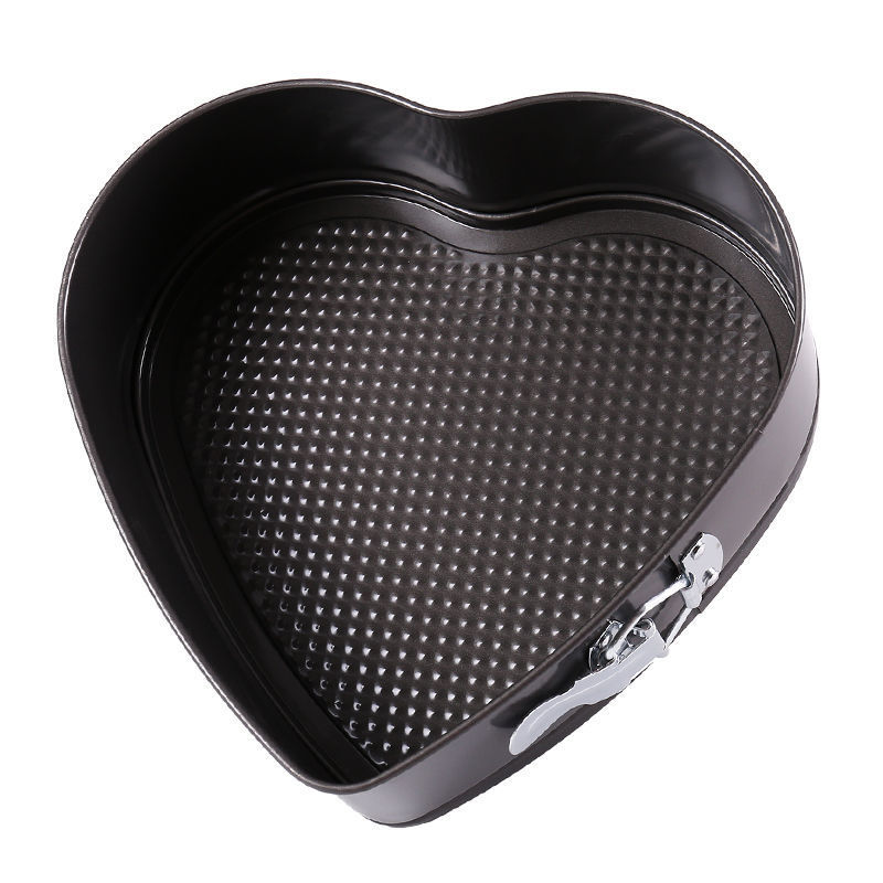 Heart-Shaped Cake Mold 8-Inch 12-Inch Heart-Shaped Carbon Steel Buckle Loose Bottom Cake Pan Baking Tool Cake Baking Tray