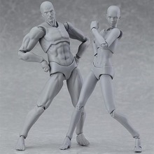 绘画素体 figma 青年版 2.0素体 肌肤银灰男女 关节可动 手办人偶