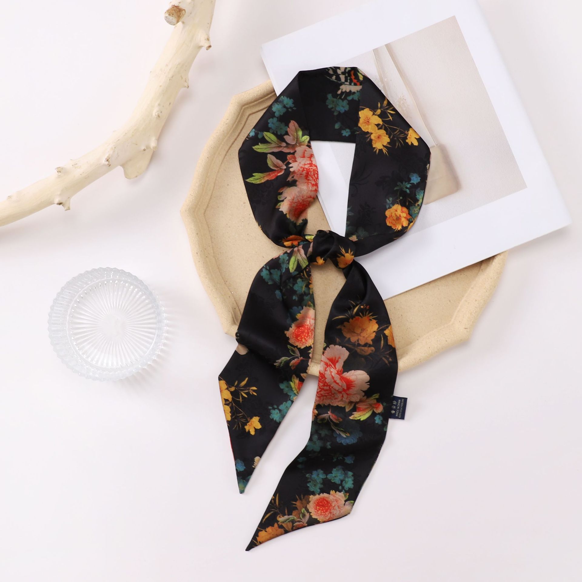 Xiangyun Yarn Flower Rose Hair Band Ribbon Artificial Silk Women's Scarf Scarf Scarf Diagonal Scarf Arm Bag Factory Wholesale