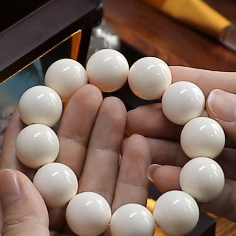 猛犸象牙单圈手串男士手链女证书天然收藏级冰料满纹转运保真