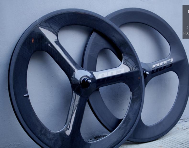 zero碳纤维三刀死飞轮组自行车直三刀竞速轻量化虫碳三刀碳刀轮圈