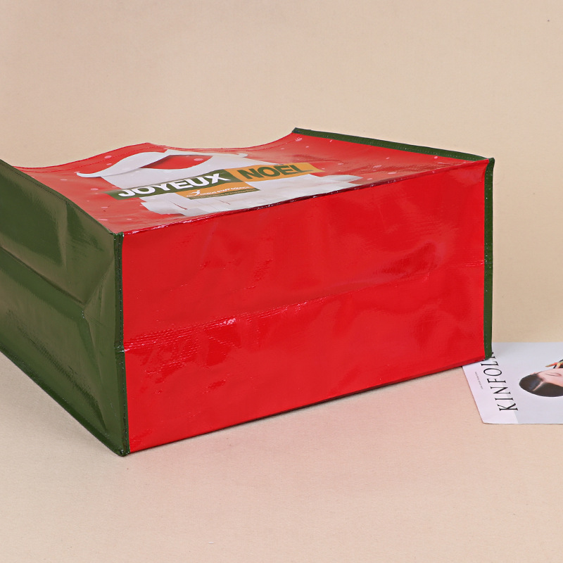 家纺通用包装可以可定 制手提袋丝印红色有底有侧折叠拉链无纺布