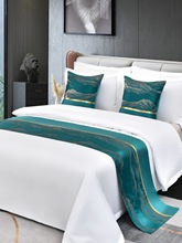 高级感床尾巾酒店专用床旗民宿宾馆床搭毯装饰轻奢高端床围巾床盖