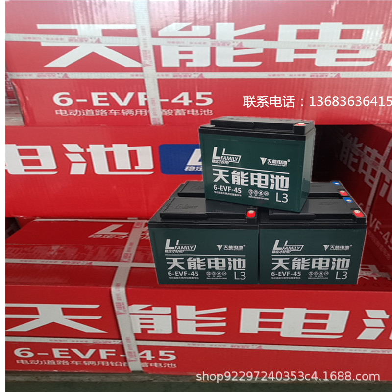 外卖电动摩托车 三轮车 四轮车电瓶 48v 60v 72v大容量电池45安
