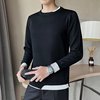 Socket Sweater Trend 2022 Long sleeve Popular new pattern Self cultivation Stylish guy T-shirts sweater Solid Autumn and winter Simplicity
