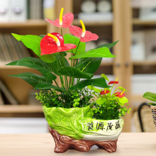 仿真绿植物盆栽塑料仿真花假花摆设家居客厅电视柜茶几装饰品摆件