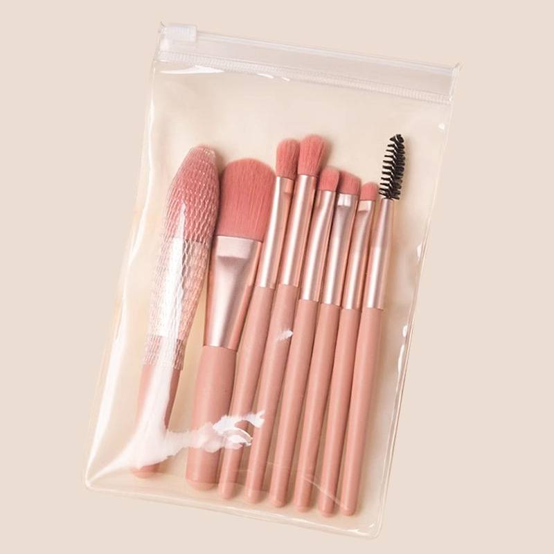 Macaron Matte Plastic Handle 8 Mini Makeup Brush Set Portable Soft Hair Makeup Brush Beauty Tools Wholesale