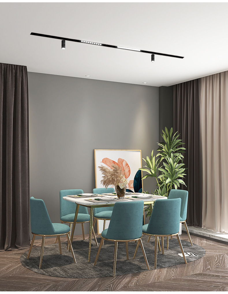 led轨道灯磁吸轨道灯泛光灯明装轨道灯条led道轨灯条智能轨道室内