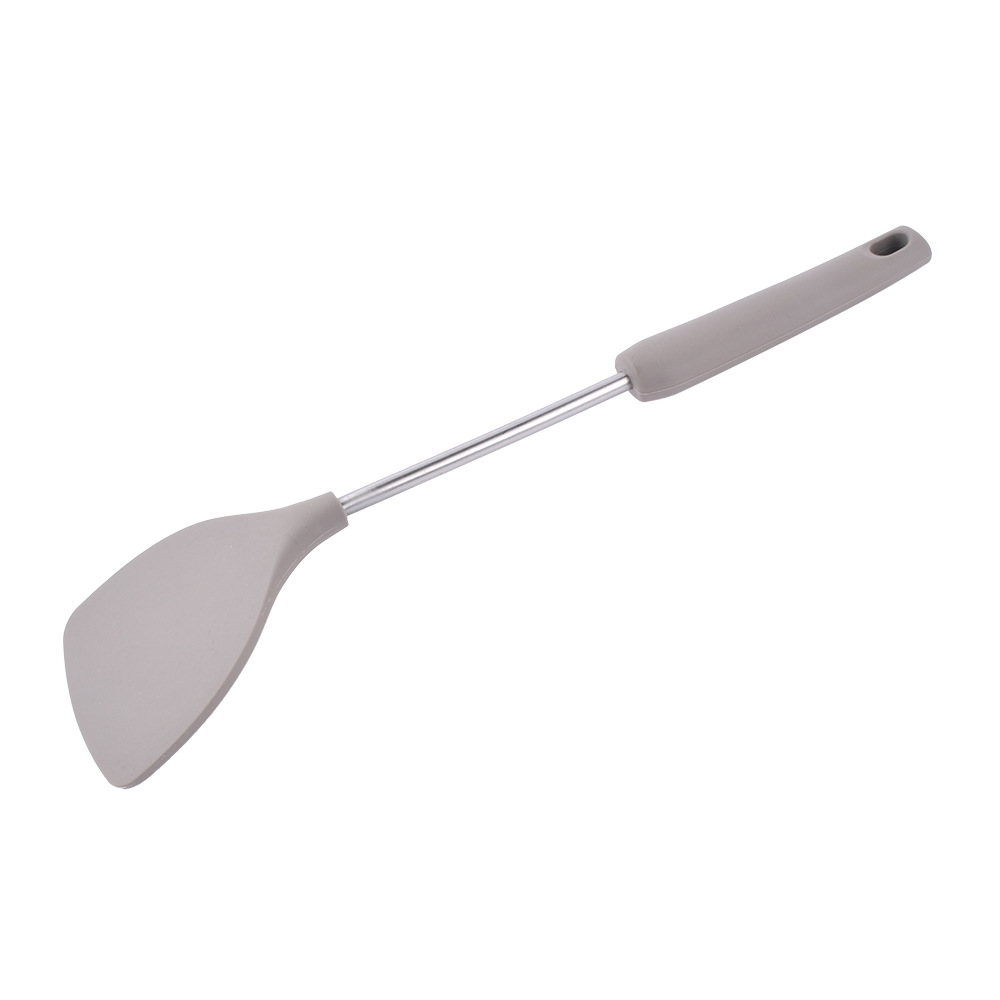 不锈钢柄硅胶厨具7件套亚马逊货源不粘锅厨房工具烹饪铲勺套装