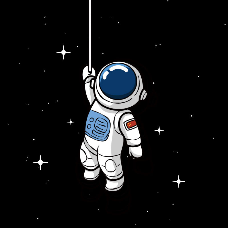 汽车贴纸情侣宇航员车贴nasa太空创意卡通装饰划痕贴电动车防水贴