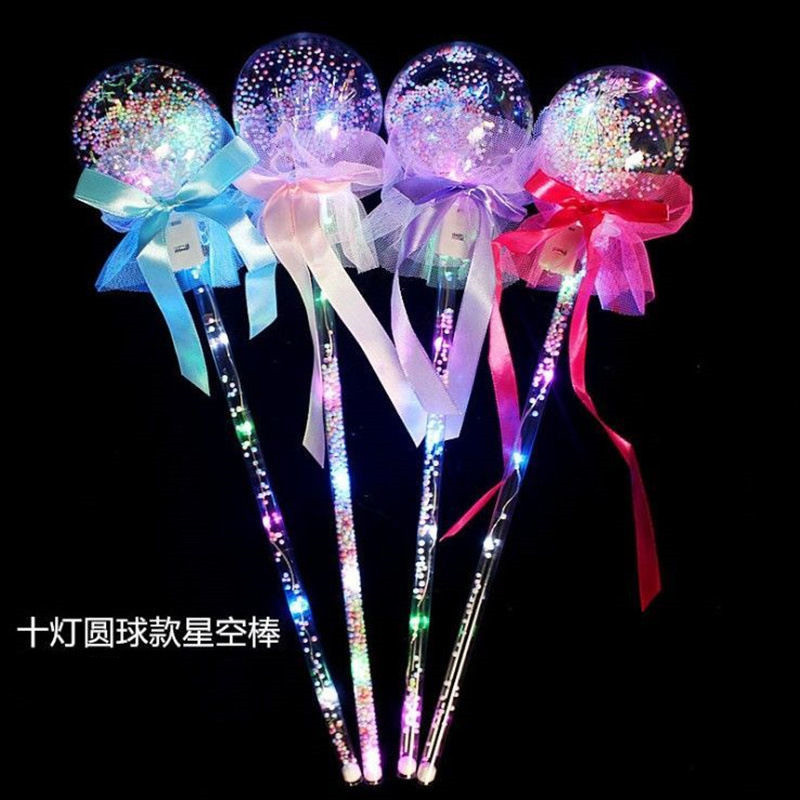 Internet Celebrity Bounce Ball Flash Starry Sky Stick Magic Wand Night Market Stall Yiwu Luminous Toy Square Promotion Hot Sale