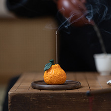创意陶瓷丑橘线香炉大吉大利家用室内香插香座香托禅意茶室香薰炉