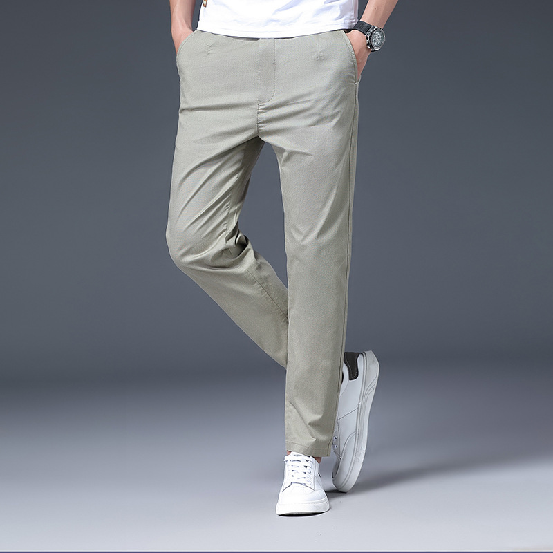 休闲裤2022春夏新款青年男士时尚韩版修身长裤薄款纯色男裤休闲装