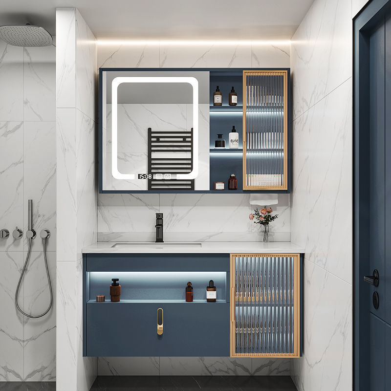 Modern Simple Stone Plate Integrated Bathroom Cabinet Combination Light Luxury Wash Wash Wash Toilet Wash Inter-Platform Basin Set
