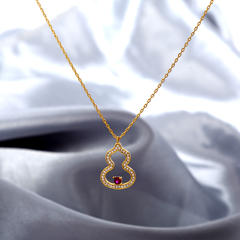 厂家货源 福禄双全葫芦项链女小众设计感锁骨链 规格齐全