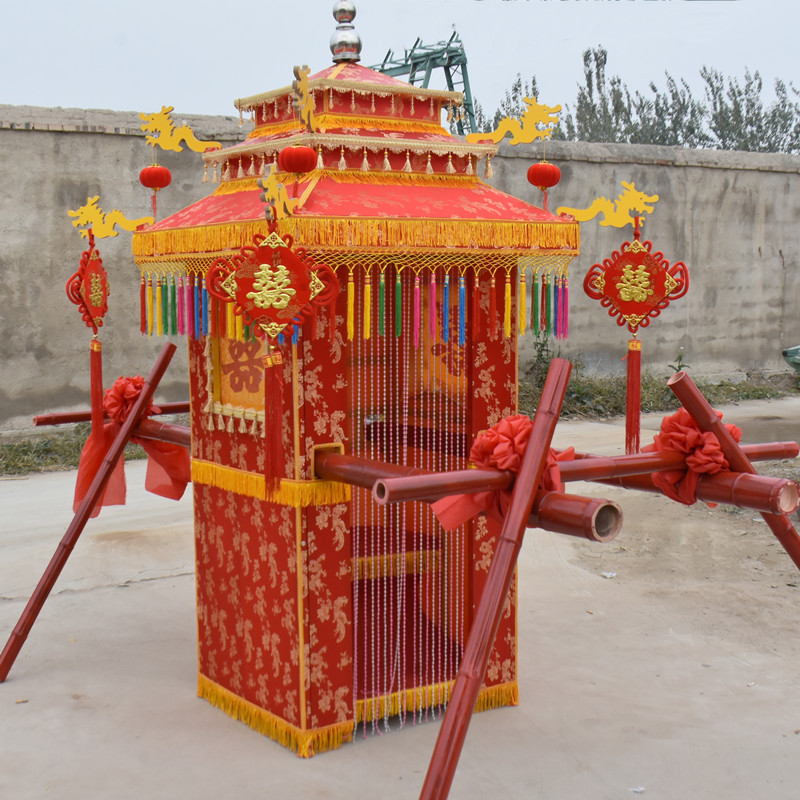 花轿婚庆喜轿结婚轿子中式八抬豪华大轿龙椅步撵迎亲道具支持定