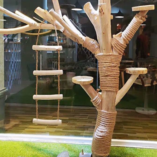 【猫爬架】猫抓板窝一体多层实木中大型猫爬架猫抓柱耐磨不粘毛