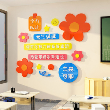 六一儿童节教室布置装饰班级文化墙贴纸励志标语黑板报装饰
