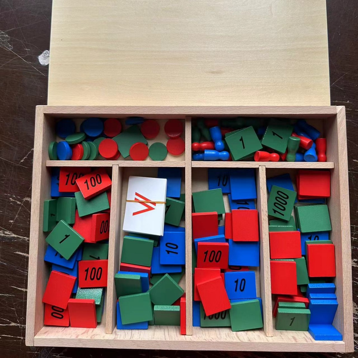 邮票游戏幼儿园小学玩教具木制益智木盒收纳儿童蒙氏早教数字数量