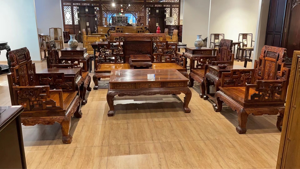 越南香枝木十件套五福沙发