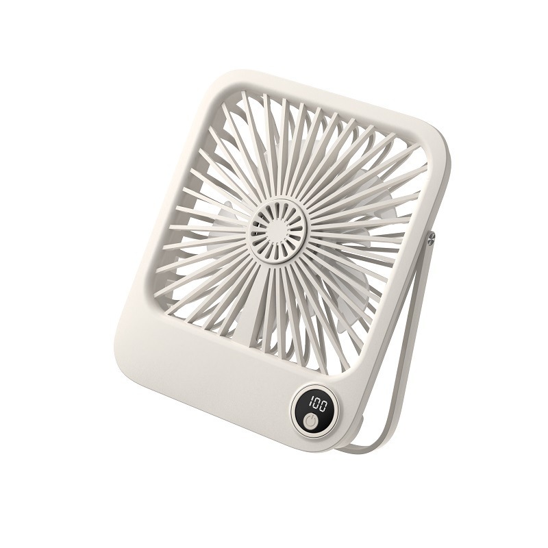 Cross-Border New Arrival Lightweight Desktop Fan Portable Outdoor Office USB Folding Fan Digital Display Mini Little Fan