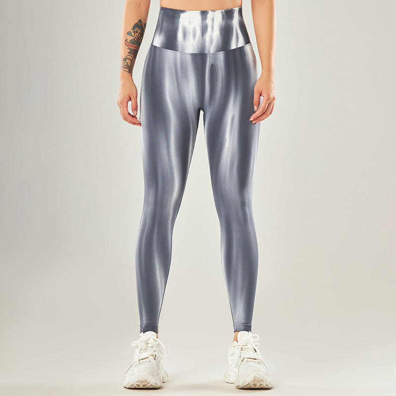 In Stock! New Cross-Border Tie-Dye Yoga Trousers Women's Seamless High Waist Peach Hip Sports Tight Leggings Outer Wear