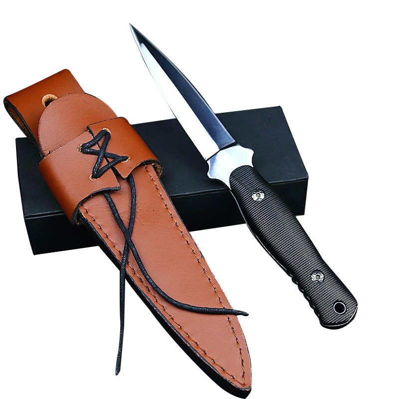 刀套复古皮革刀鞘棕色真皮侧拉刀鞘户外野营便携式刀套刀具保护套