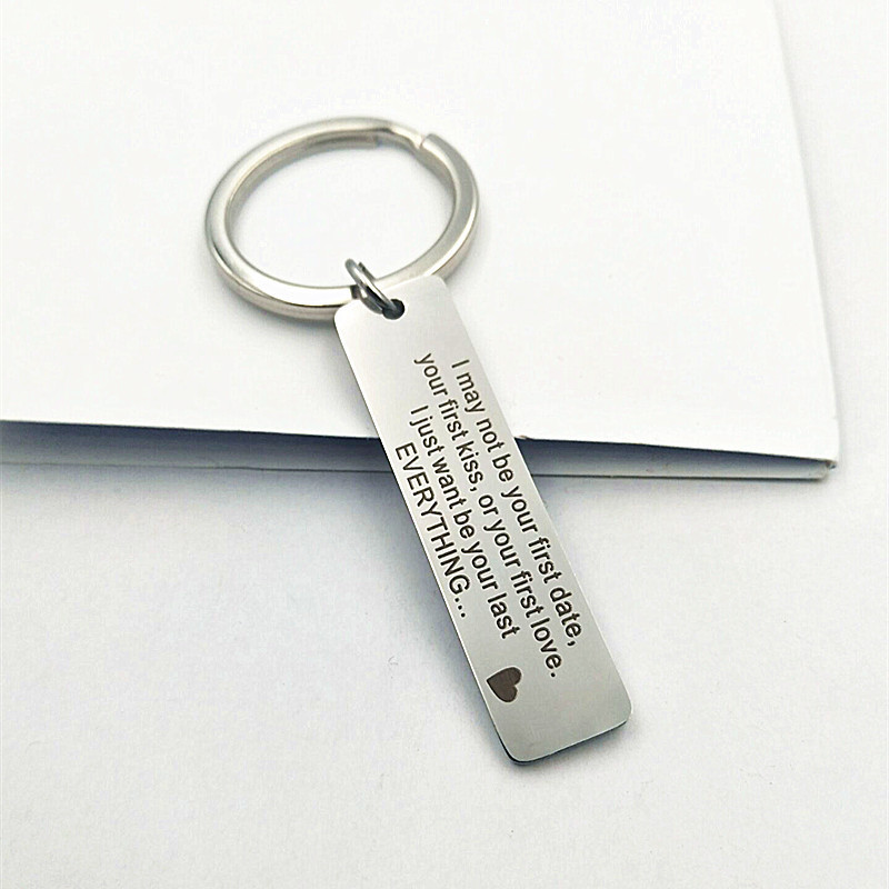 亚马逊速卖通爆款 情人节圣诞节送女友闺蜜电镀刻字不锈钢钥匙扣