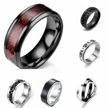 跨境爆款货源批发 可转动钛钢戒指男 欧美 减压不锈钢情侣戒指环