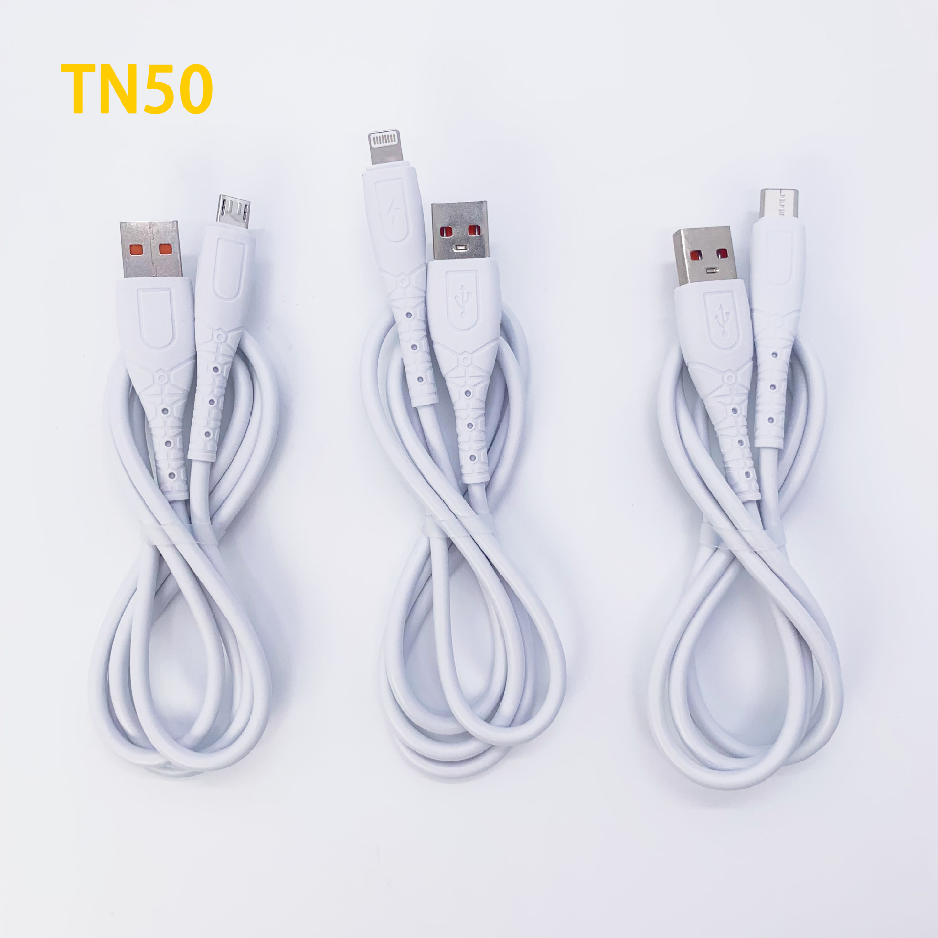 Tn50 New PVC Fast Charge Data Cable Support I5 Android TC Smartphone Qc3.0 Function Delivery Supported