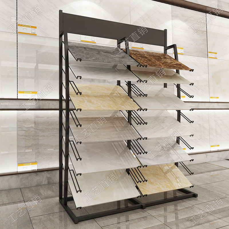 木地板陶瓷瓷砖展 架集成吊顶展示架 古船木板样品陈列架摆放架