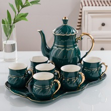 9水具套装陶瓷泡茶具家用轻奢下午茶具简约耐高温水壶水杯带托
