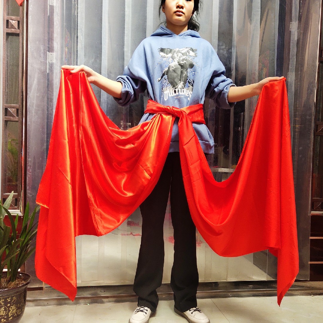 包邮秧歌红绸带舞蹈绸子亮面绸缎长彩绸年会红黄绿腰鼓腰带道具