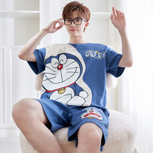 睡衣男夏季棉质短袖可爱卡通学生青少年男童初中生薄款家居服套装