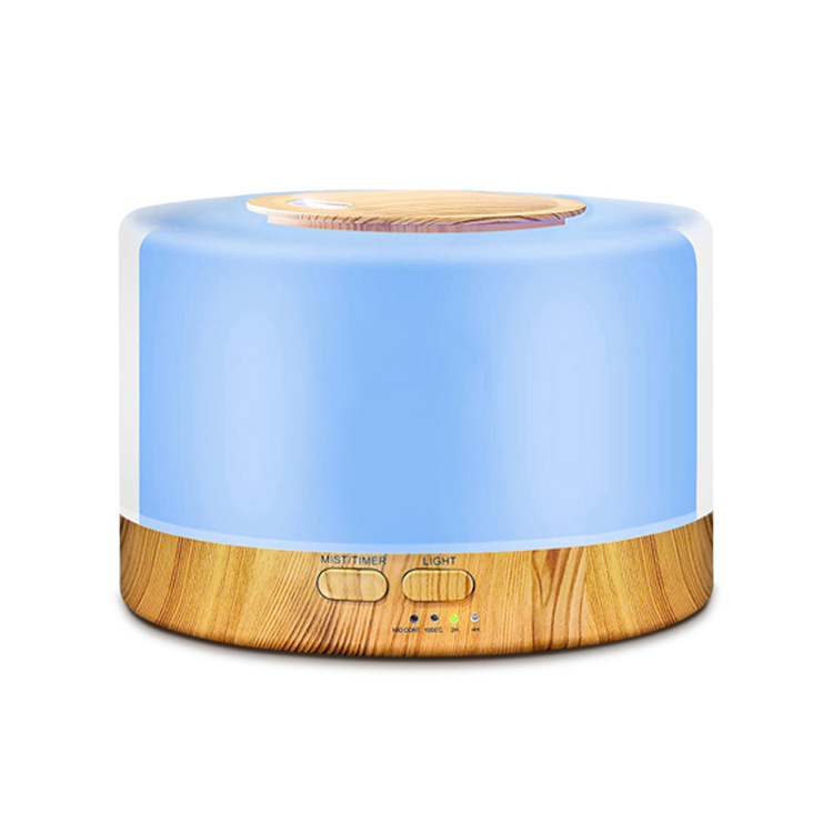 Non-Printed Aroma Diffuser Wood Grain Humidifier Ultrasonic Timing Essential Oil Aroma Diffuser Semi-Permeable Heavy Fog Colorful Aroma Diffuser