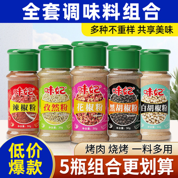 烧烤调料组合5瓶装 全套孜然粉椒盐辣椒粉腌料烤肉蘸料烧烤撒料