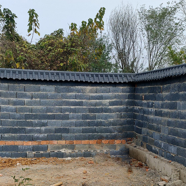 定制仿古一体双面围墙瓦压顶院墙墙帽徽派马头墙树脂塑料墙头瓦片