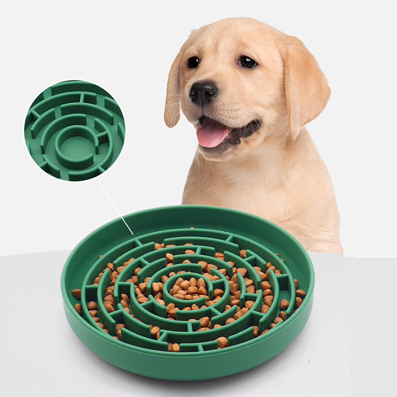 Silicone Anti-Choke Pet Slow Food Bowl Slow Food Plate with Suction Cup Anti-Knock Pet Dog Bowl Slow Food Bowl Cross-Border Hot Sale